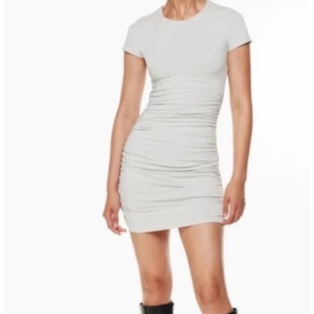 🎁Like New Babaton Gray stretch fitted S/S Dress PCJ 01-08-36046-SUSS- Small